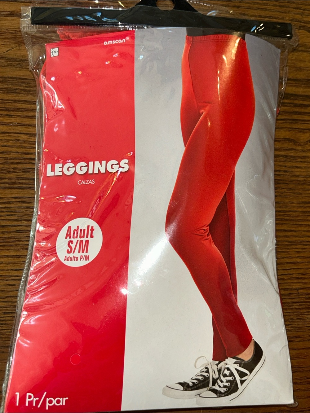 Amscan Bright Red Adult S/M Leggings Dance 💃 Party 🎈 inbag